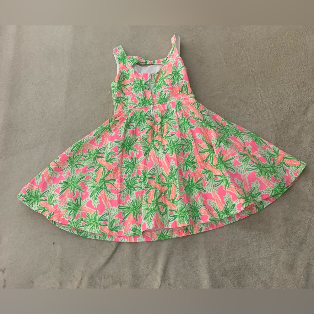 Lilly Pulitzer Girl's Dress Palm Trees Full Skirted Gem w/ Artsy Trim Size 7